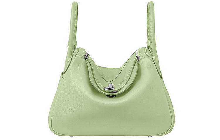 HERMES Lindy Evercolor Calfskin Handbag 26 Women's 3I Vert Criquet Avocado Green
