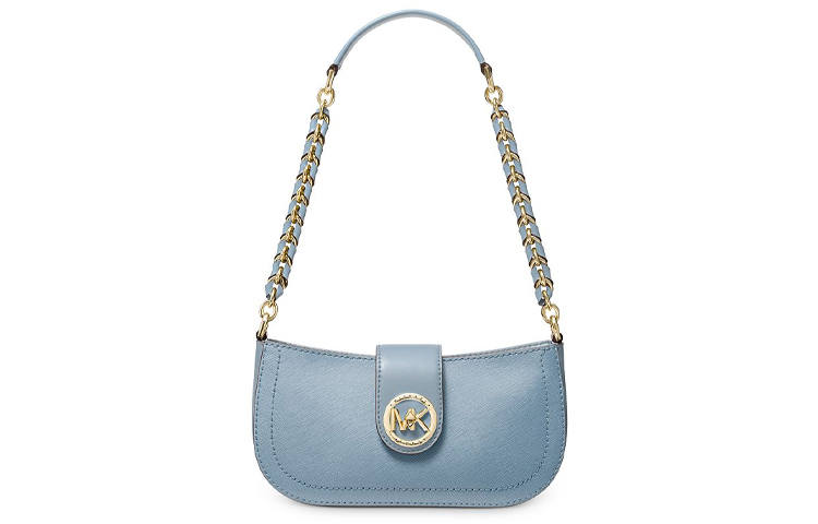 MICHAEL KORS Carmen Cow Leather Shoulder Bag Women's Blue