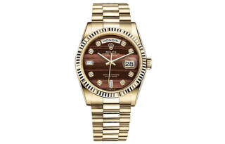 ROLEX Dog Collar, Sunday Calendar Automatic Mechanical Movement Unisex Watch 36mm Coffee Watch Dial