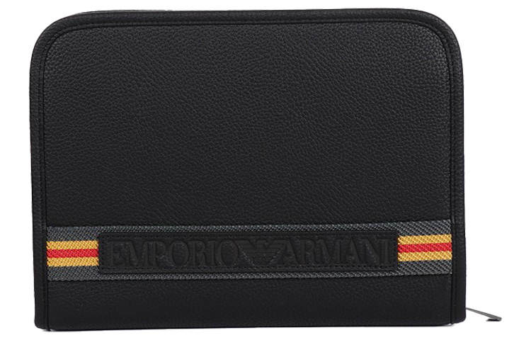 EMPORIO ARMANI Polyester Artificial Leather Polyurethane Clutch Men's Black