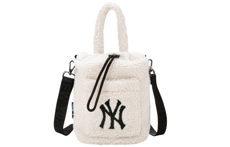 MLB MLB Cow Leather Bucket Bag Handbag Regular Women's White