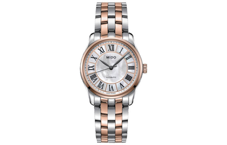MIDO Brunna Collection Automatic Mechanical Movement Women's Watch 33mm White Dial PVD Coating Watch Case