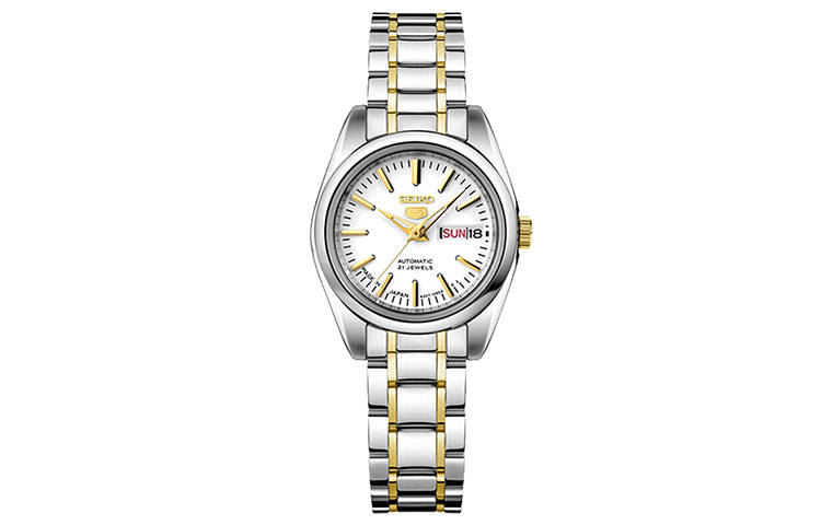 SEIKO 5 Mechanical Movement Stainless Steel Strap Watch Women's Watch White Dial SYMK19J1