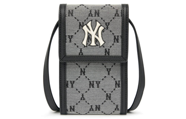 MLB MLB Monogram Collection Polyester Cell Phone Pouch, Shoulder Bag, Crossbody Bag Regular Unisex Gray