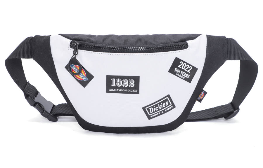 Dickies 100th Anniversary Street Style Polyester Sling Bag, Fanny Pack Regular Unisex White