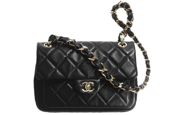 CHANEL Calfskin Pochette, Shoulder Bag, Crossbody Bag Small Women's Black