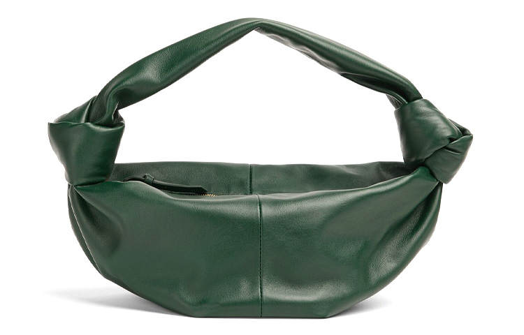Bottega Veneta Knot Cow Leather Handbag Clutch Mini Women's Dark Green