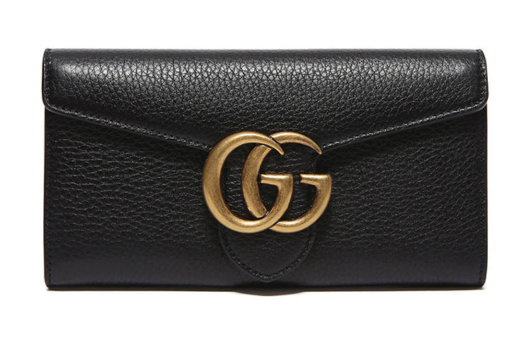 GUCCI GG Marmont Leather Wallet Women's Black