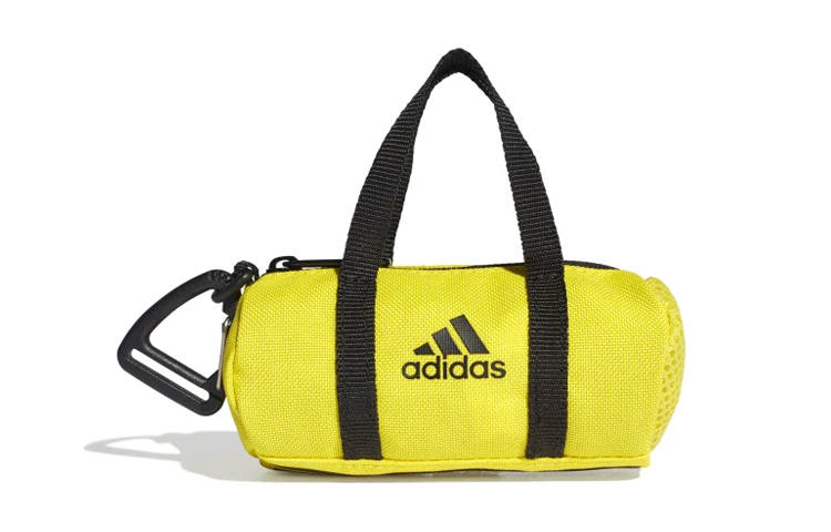 Adidas Adidas Zip Closure Polyester Key Pouch Coin Purse Mini Unisex Neon Yellow