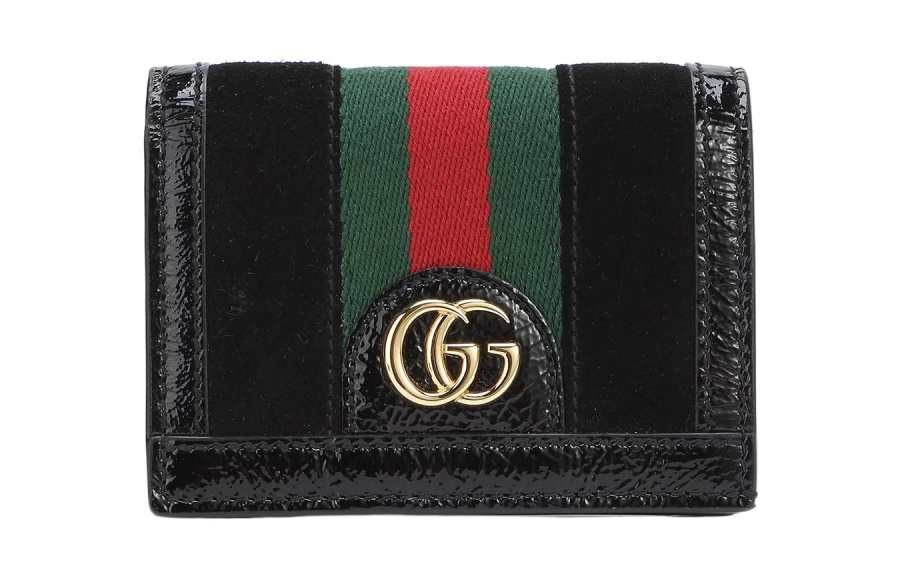 GUCCI GG Supreme Leather Patchwork Card Holder, Wallet Men's Black