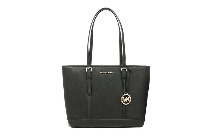 MICHAEL KORS Jet SetJet Set Travel Cow Leather Tote Handbag, Shoulder Bag Regular Women's Black