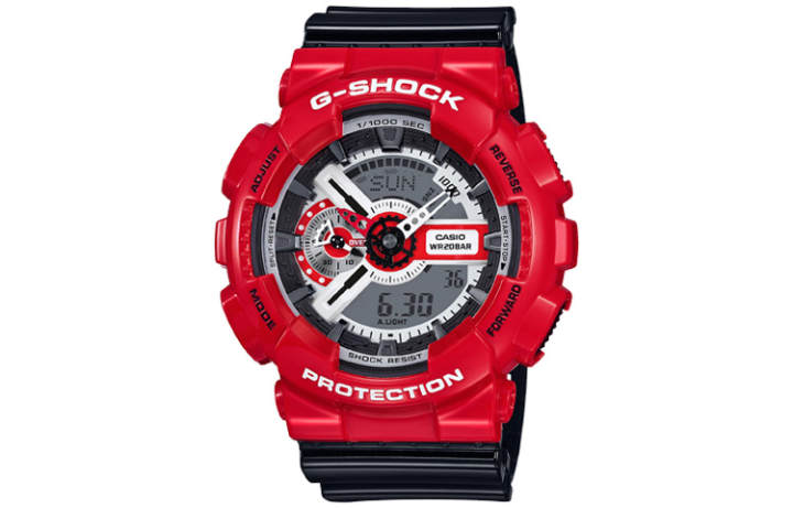 CASIO CASIO Men Liquid Crystal/Analog Dual Display Series Black Watch GA-110RD-4A