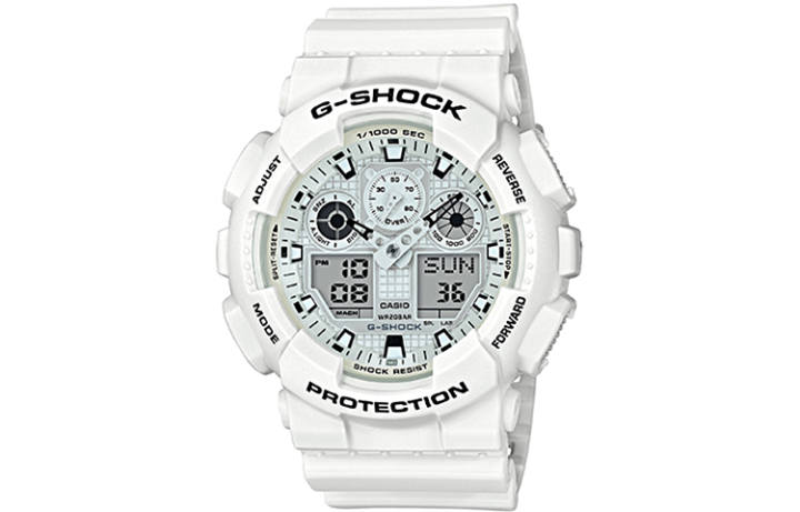 CASIO CASIO Men Liquid Crystal/Analog Dual Display Series White Watch GA-100MW-7A