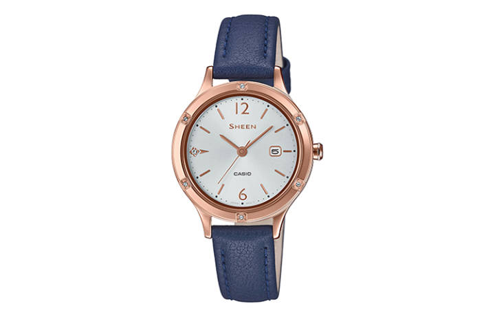 CASIO CASIO SHEEN Quartz Movement Genuine Leather Strap Watch Women's Watch Gray Dial