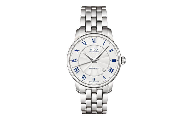 MIDO Baroncelli Automatic Mechanical Movement Men's Watches Watch 38mm Silver Dial Stainless Steel Watchband
