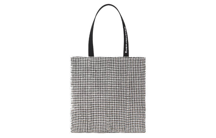 Alexander Wang Heiress Nylon Tote Bag, Shopping Bag, Shoulder Bag, Handbag Regular Women's Silver/Black
