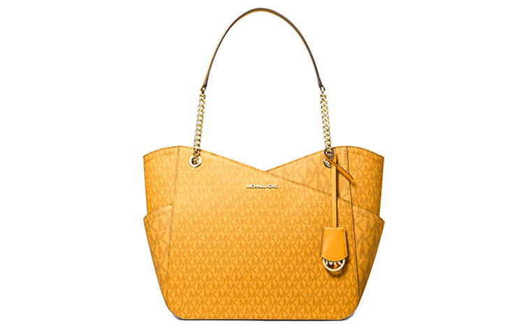 MICHAEL KORS Jet Set Coated Canvas Shoulder Bag Large Women's Sunset Yellow