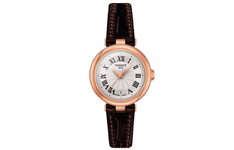 TISSOT Little Beauty Collection Quartz Movement Women's Watch 26mm White Dial Leather Strap