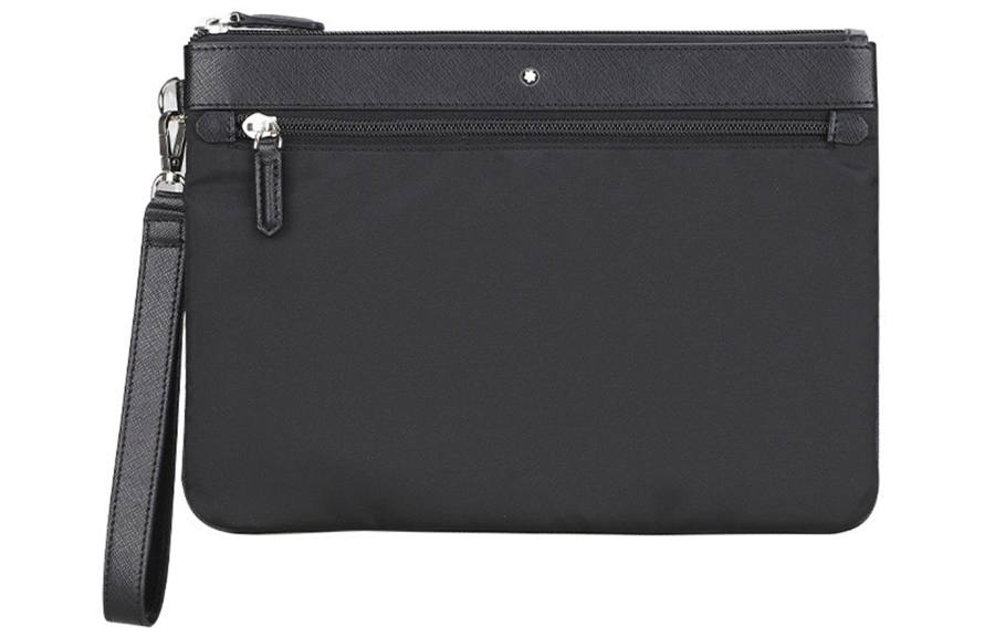 MONTBLANC MONTBLANC Zip Closure With Leather Clutch Regular Men's Black