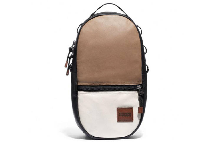 COACH COACH Pacer Leather Backpack Medium Men's Khaki Ecru Multicolor