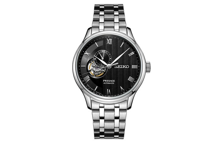 SEIKO Presage Mechanical Movement Stainless Steel Strap Watch Men's Watches Black Dial