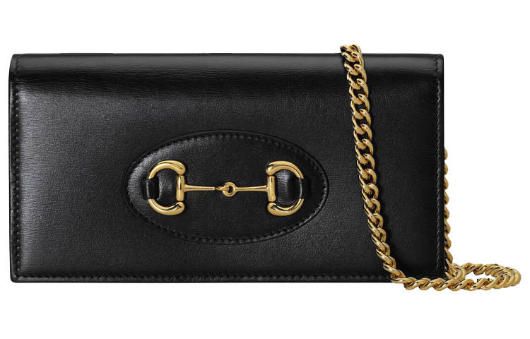 GUCCI Horsebit 1955 Leather, Textile WOC Mini Bag Shoulder Bag, Crossbody Bag Women's Black
