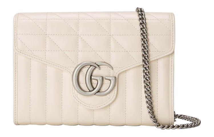 GUCCI Leather Envelope Bag, Shoulder Bag, Crossbody Bag Women's White