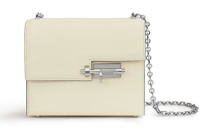 HERMES Verrou Mysore Goat Skin Shoulder Bag Women's I2 Nata Cream White