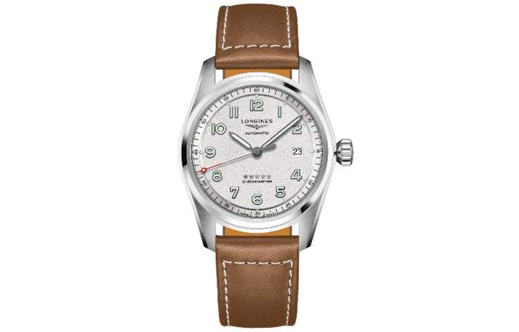 LONGINES Spirit Collection Automatic Mechanical Movement Men's Watches Watch 40mm Silver Dial Calfskin Strap
