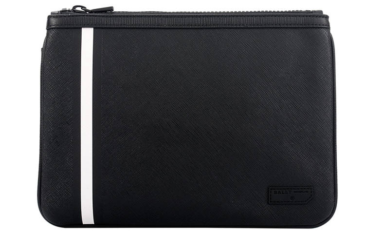 BALLY Cow Leather Coin Purse Commute Clutch Men's Black