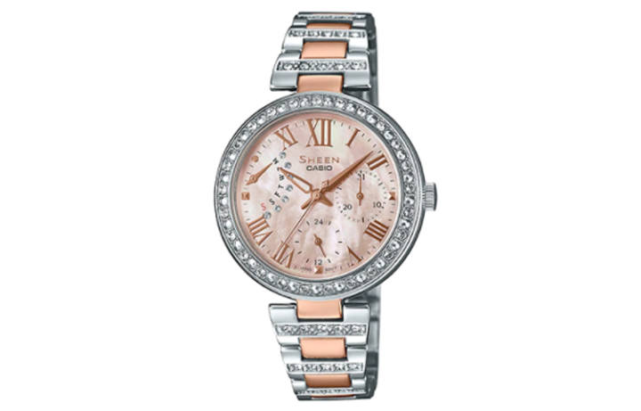 CASIO CASIO Women's SHEEN Mother Of Pearl Color Watch SHE-3043BSG-9A