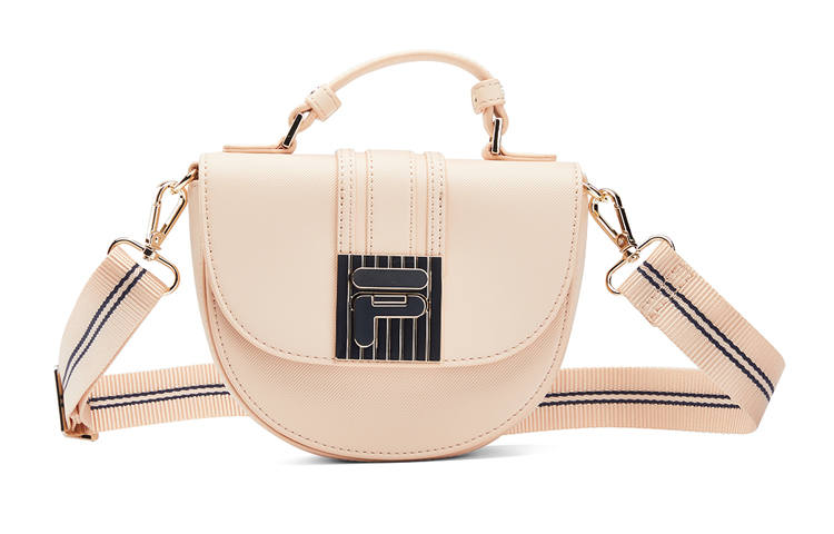 FILA Polyurethane Crossbody Bag, Handbag That Can Be Carried By Hand Regular Women's Apricot
