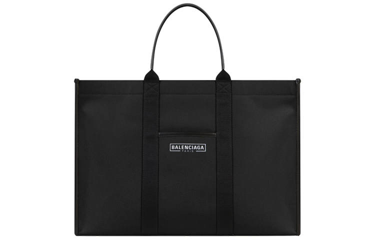 Balenciaga Letter Print Polyester Tote Bag, Shopping Bag, Handbag Men's Black