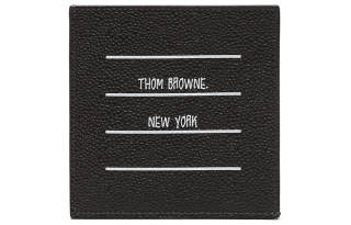 THOM BROWNE THOM BROWNE· Leather Card Holder Men's Charcoal Gray