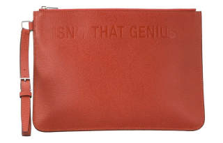 MONCLER GENIUS Leather Clutch Coin Purse Women's Red/Orange