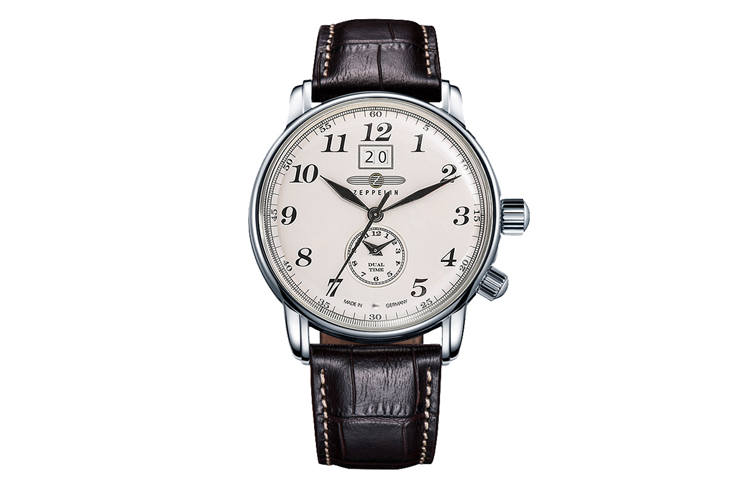 ZEPPELIN Piaget Collection Quartz Movement Men's Watches Watch White Dial Stainless Steel Case Leather Strap