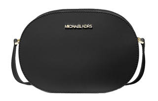 MICHAEL KORS Jet Set Travel Leather Shoulder Bag, Crossbody Bag Medium Black