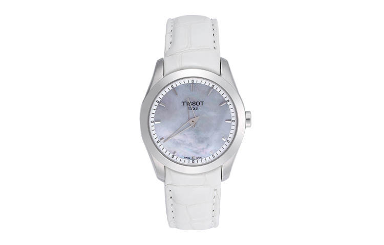 TISSOT Kutu Collection Quartz Movement 100m Waterproof Women's Watch 33mm White Dial Stainless Steel Case