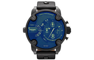 DIESEL Chameleon Wrist Watches Quartz Movement Leather Strap Blue Dial Men's Watches