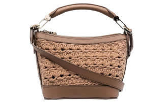 MaxMara Cotton Calfskin One Shoulder Handbag Women's Brown
