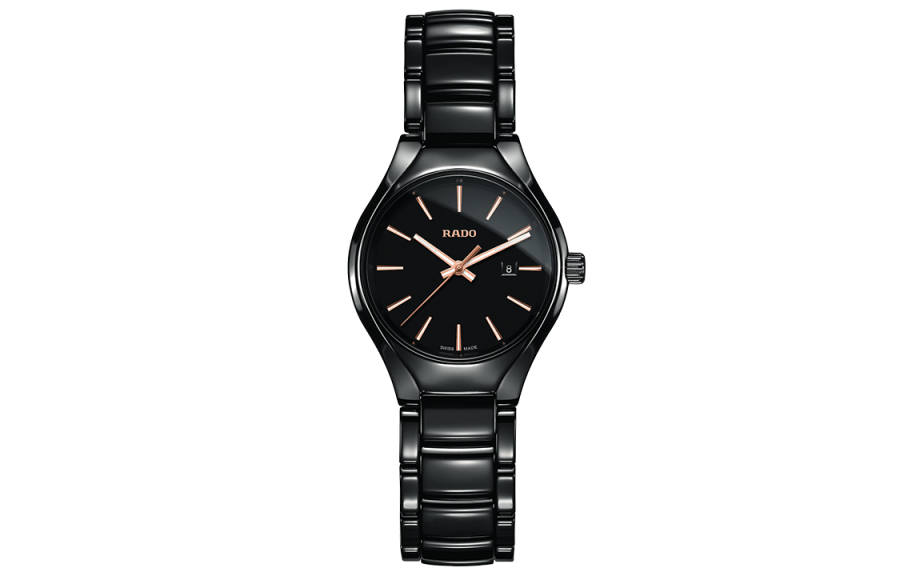 RADO Realme Collection Quartz Movement 50m Waterproof Women's Watch 30mm Black Dial Ceramic Watch Case