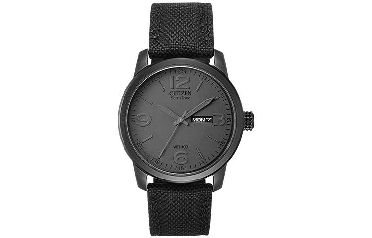 CITIZEN Ecology Drive Collection Quartz Movement Canvas Strap Watch Men's Watches Black Dial