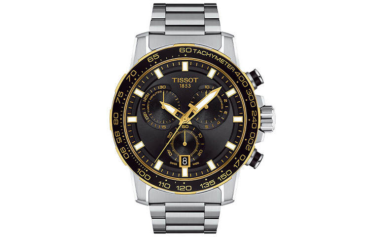 TISSOT Daring Collection Quartz Movement Men's Watches Watch 45.5mm Black Dial Stainless Steel Case