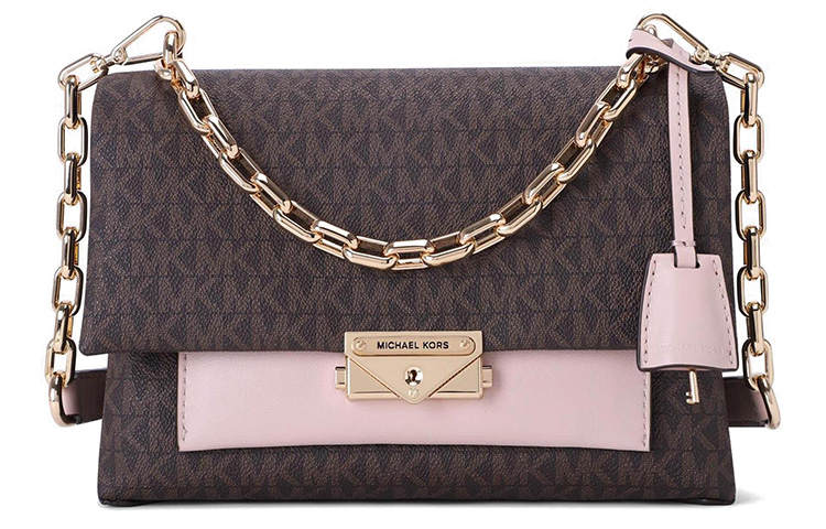 MICHAEL KORS Artificial Leather Crossbody Bag, Shoulder Bag Women's Brown/Soft Pink