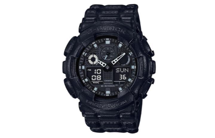 CASIO CASIO Men Liquid Crystal/Analog Dual Display Series Black Watch GA-100BT-1AER