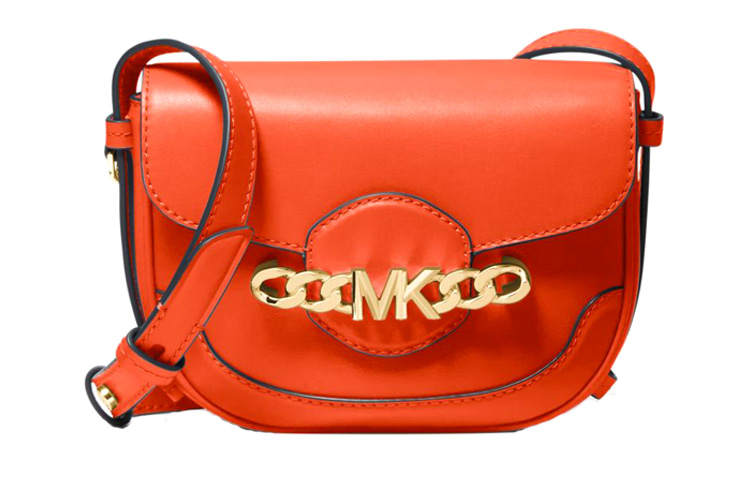 MICHAEL KORS Luggage Collection Leather Shoulder Bag, Crossbody Bag Mini Women's Orange Red
