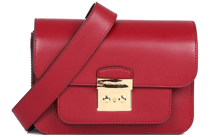 MICHAEL KORS Sloan Leather Shoulder Bag Large Women's Burgundy