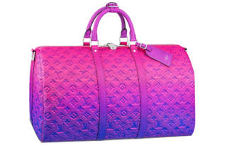 LOUIS VUITTON Keepall 50B Taurillon Illusion Blue/Pink