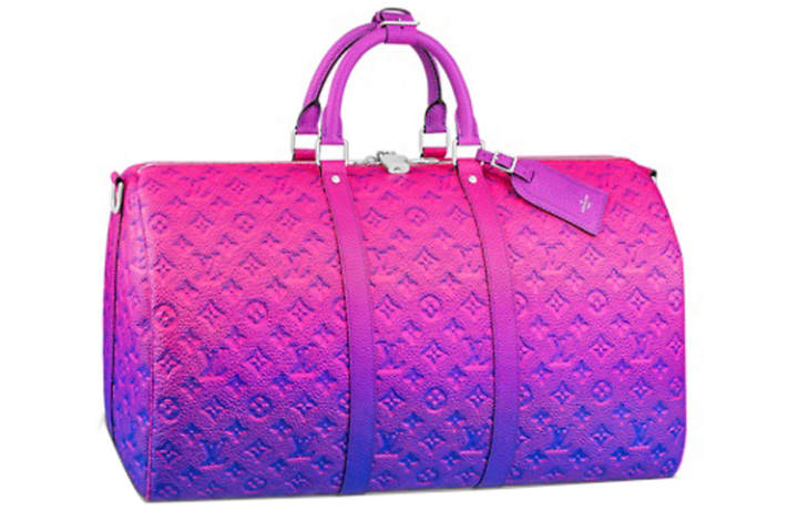 LOUIS VUITTON LOUIS VUITTON Keepall 50B Taurillon Illusion Blue/Pink