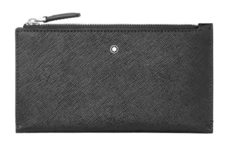 MONTBLANC Zip Closure Leather Clutch Mini Men's Black